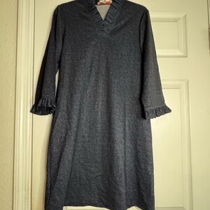 Jude Connally Charcoal denim look 3/4 Long Sleeve Dress